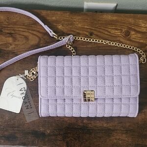 Lilac Quilted Crossbody Bag